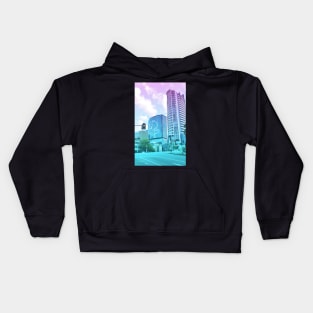 Pastel Brisbane City - Brisbane River Tower Kids Hoodie